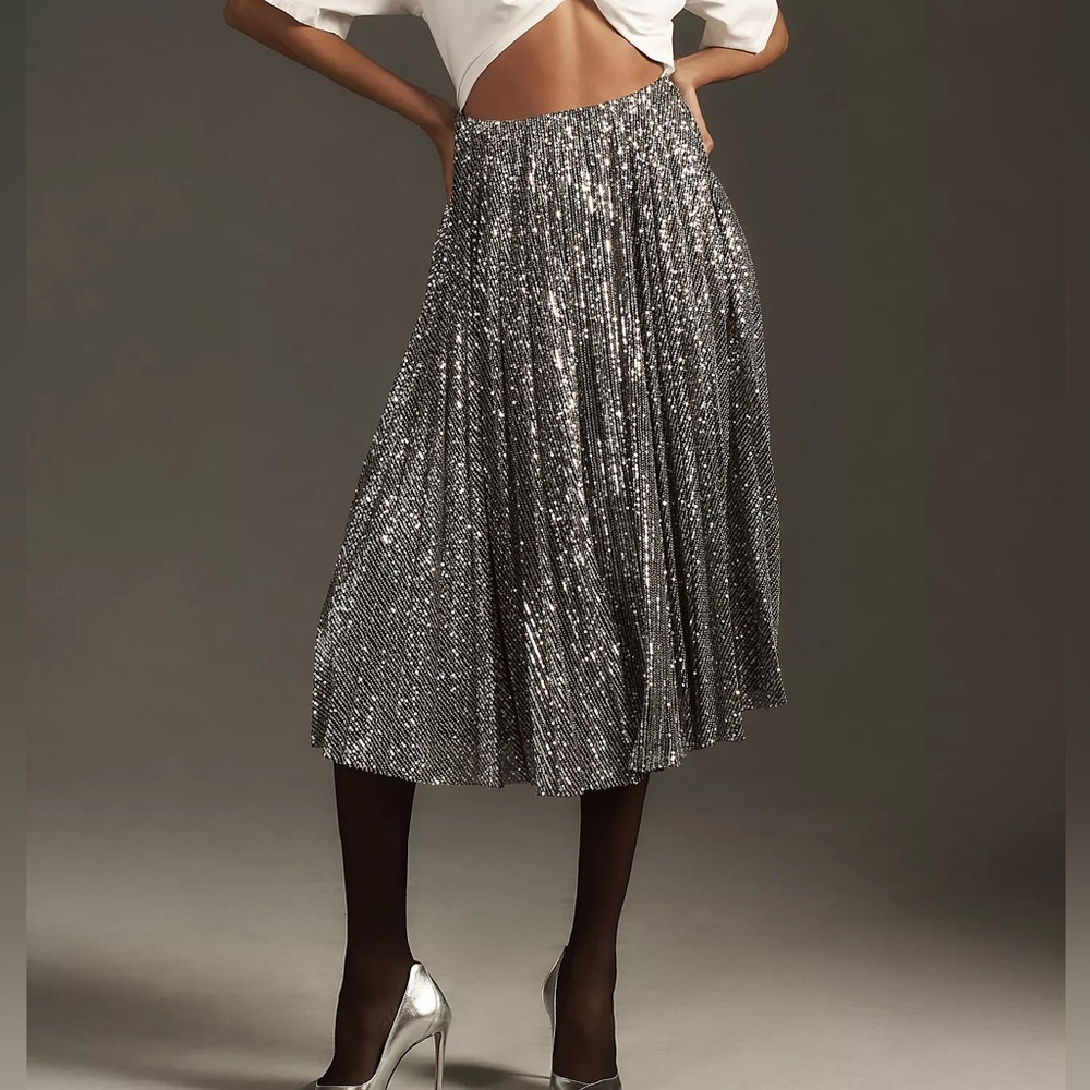 Anthropologie Delfi Collective Sequin Twofer Midi Dress - Picture 5 of 11